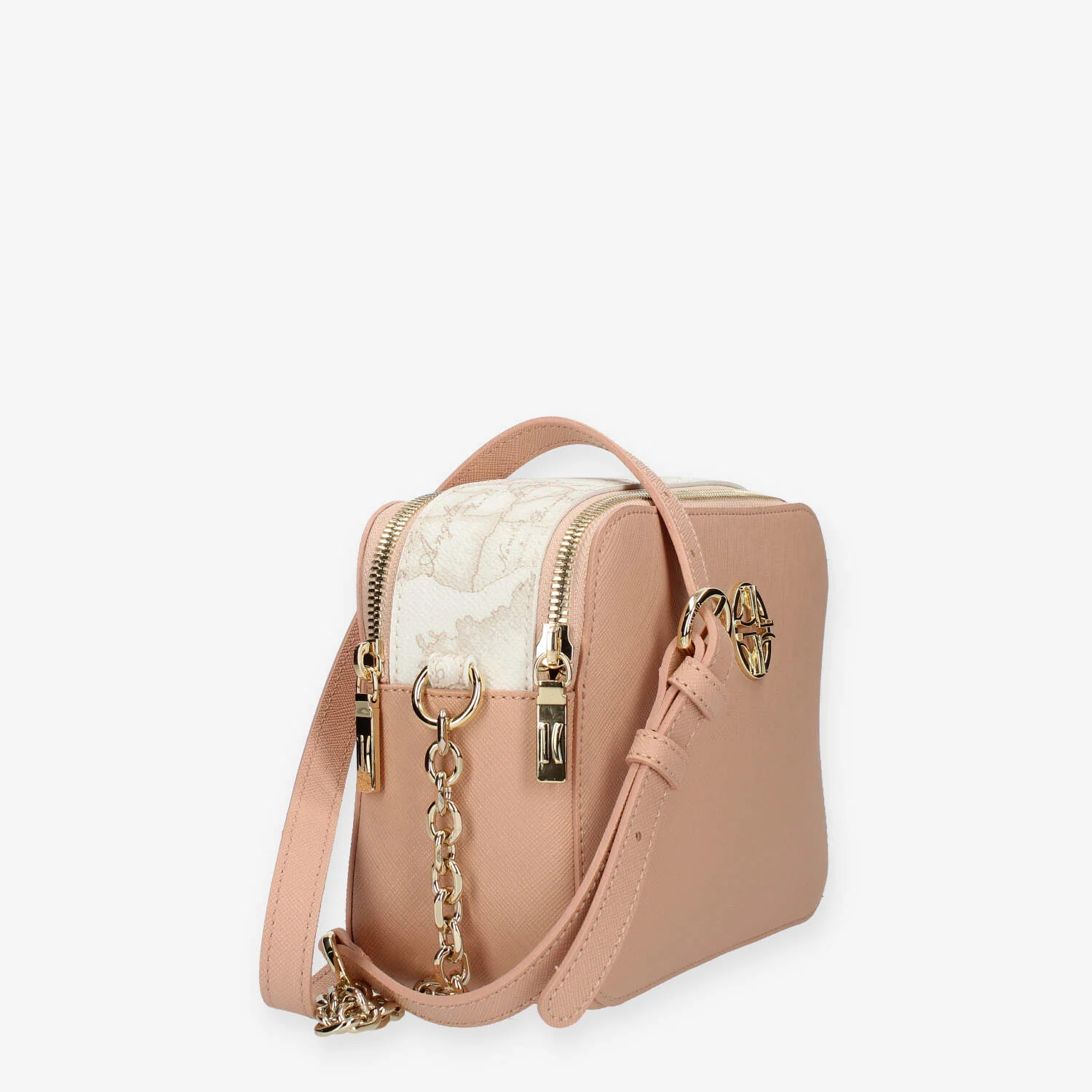 Alviero Martini Prima Classe Borsa a tracolla cipria e Geo White - immagine 7