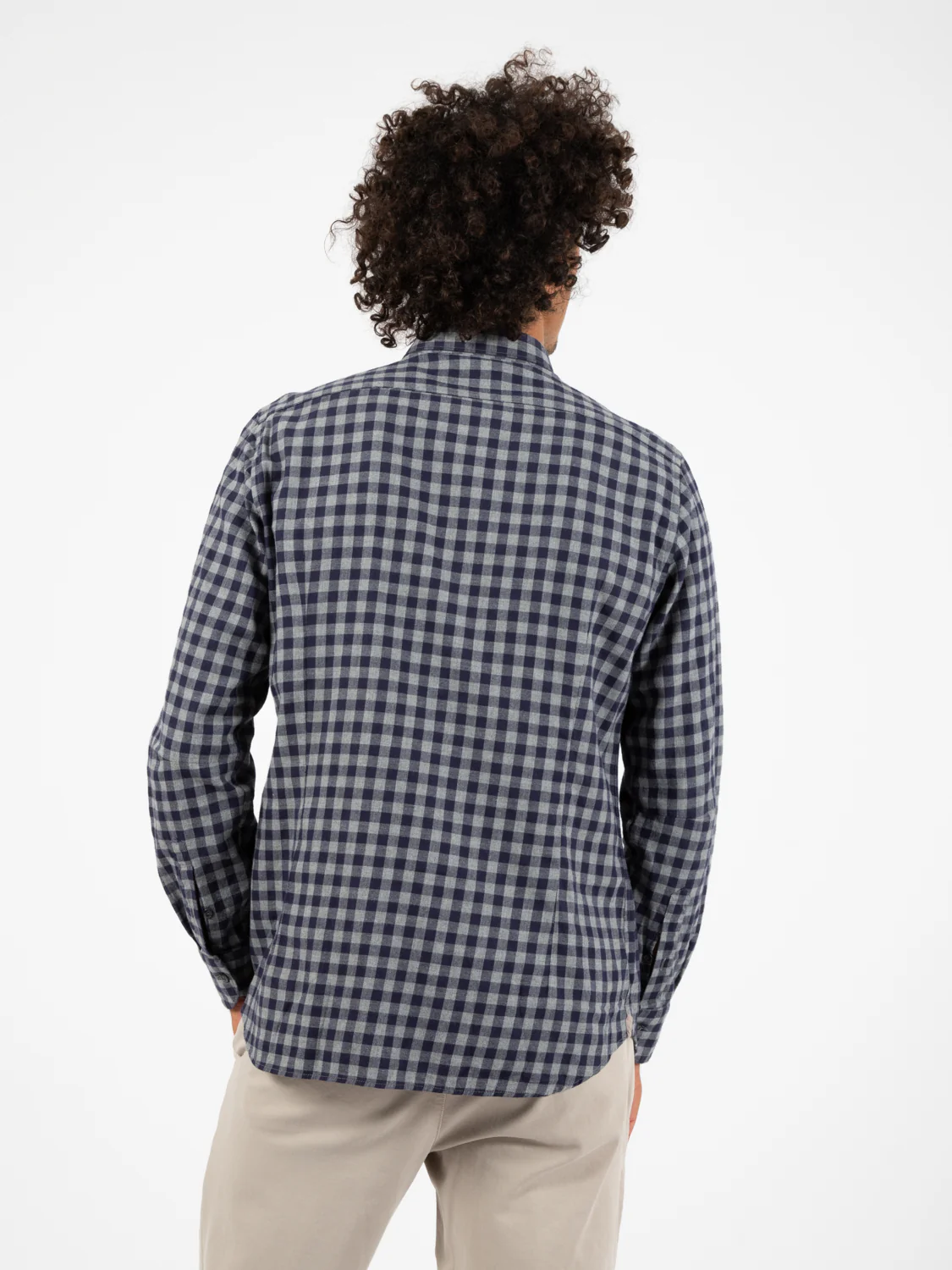 Camicia a quadri grigio / blu - immagine 4